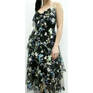 Coast Summer Black Auberey Embroidered Lace Cocktail Dress